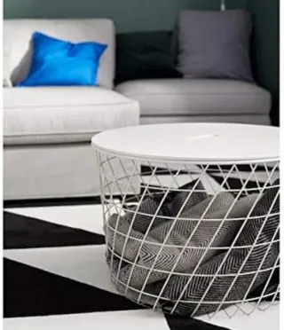 Mesa de centro redonda con almacenaje blanca Ikea