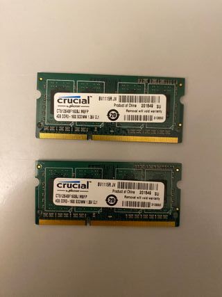2x Crucial 4GB DDR3 1600 SODIMM RAM