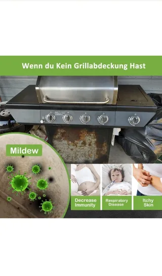 Funda Barbacoa o muebles Enzeno 147x61x122cm Negra