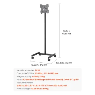 Soporte TV VEVOR con Ruedas