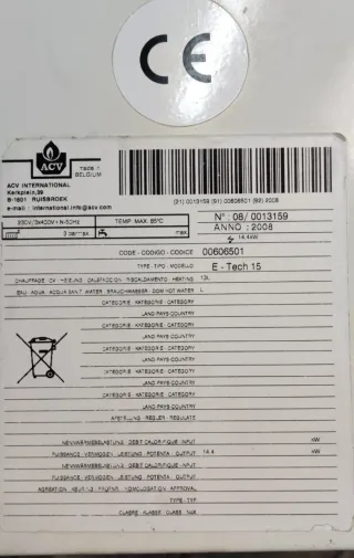 Caldera ACV Eléctrica Beige/Blanca