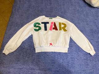 Felpa Benetton bambina tg 7-8 anni bianca
