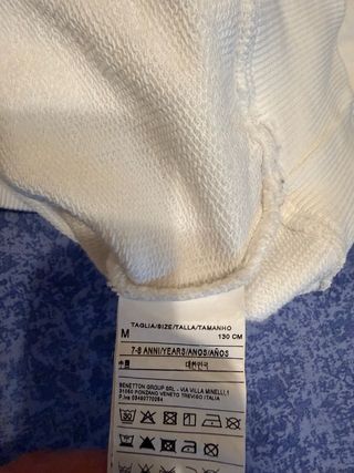 Felpa Benetton bambina tg 7-8 anni bianca