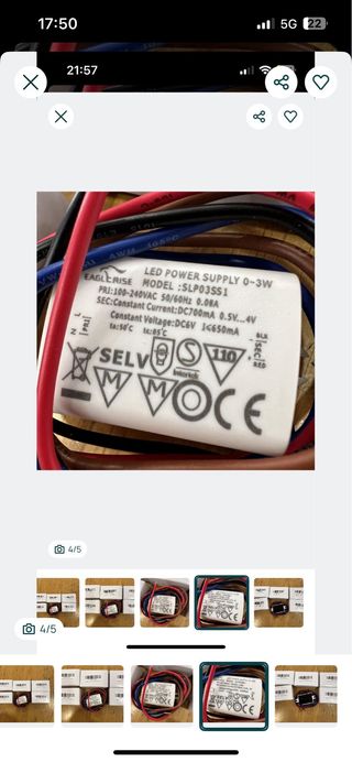 Transformador LED Eagle Rise SLPO3SS1 3W