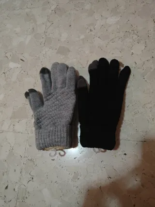 Guantes Táctiles Grises y Negros Nuevos