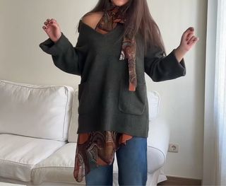 Jersey Zara verde militar talla M. No usado.