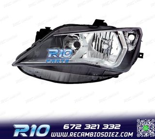 FARO IZQ PARA SEAT IBIZA 12-17 FONDO OSCURO + CROMO