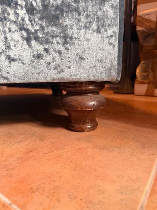 Sofá de 2 plazas terciopelo azul aguamarina