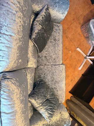 Sofá de 2 plazas terciopelo azul aguamarina