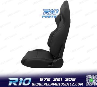 ASIENTO DEPORTIVO SEMI BAQUET UNIVERSAL LOOK SPARCO CUERO NE