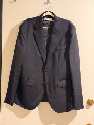 Zara Giacca Uomo 100% Lana Blu