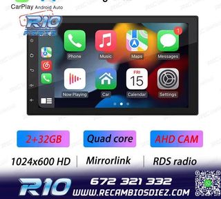 RADIO 9" GPS ANDROID 13 2DIN TÁCTIL BLUETOOTH USB SD