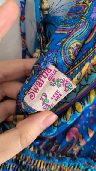 Vestido largo estampado de seda