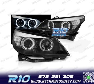 FAROS XENON BMW E60 03-07 OJOS ANGEL CCFL FONDO NEGRO