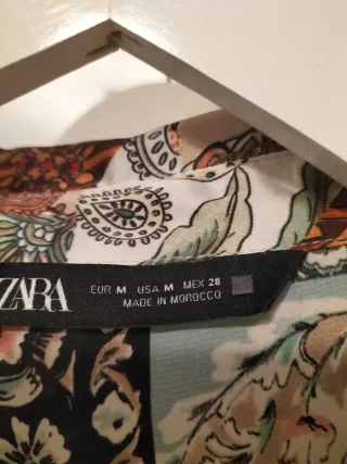 Camisa Zara nueva Patchwork Estampada.