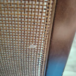 4 Sillas Comedor Madera Natural y Rejilla