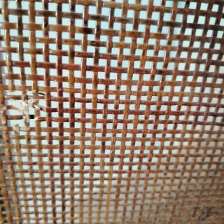 4 Sillas Comedor Madera Natural y Rejilla