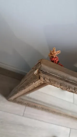 Espejo antiguo dorado marco tallado