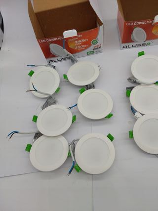 ALUSSO Downlight LED Empotrable, 5W IP44 Focos Interior 3000K Blanco Cálido, Ultradelgado 30mm, φ75-85mm, Ojos de Buey para Tech