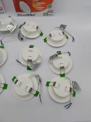 ALUSSO Downlight LED Empotrable, 5W IP44 Focos Interior 3000K Blanco Cálido, Ultradelgado 30mm, φ75-85mm, Ojos de Buey para Tech