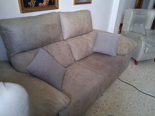 Sofá 2 plazas beige y gris