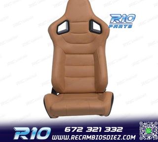 ASIENTO DEPORTIVO SEMI BAQUET ESTILO RS CUERO BEIGE