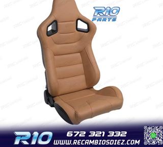 ASIENTO DEPORTIVO SEMI BAQUET ESTILO RS CUERO BEIGE
