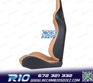 ASIENTO DEPORTIVO SEMI BAQUET ESTILO RS CUERO BEIGE
