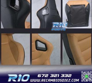 ASIENTO DEPORTIVO SEMI BAQUET ESTILO RS CUERO BEIGE