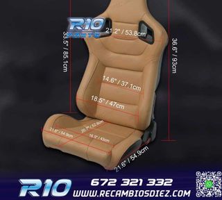 ASIENTO DEPORTIVO SEMI BAQUET ESTILO RS CUERO BEIGE