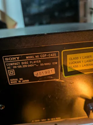 Sony CDP-C425 Lettore CD 5 dischi