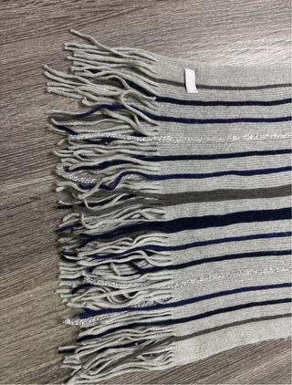 Sciarpa Joyful lana righe grigio blu