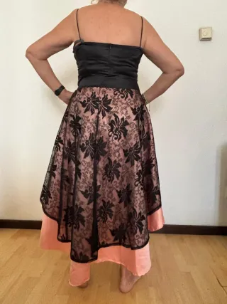 Vestido encaje rosa y negro Talla L