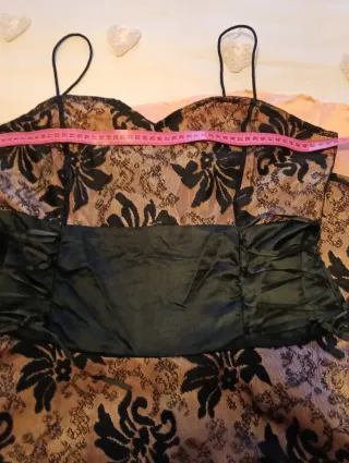 Vestido encaje rosa y negro Talla L