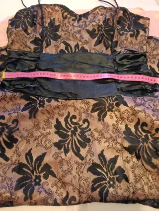 Vestido encaje rosa y negro Talla L