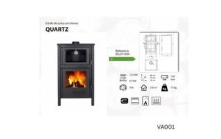 Estufa de Leña  Quartz con Horno 9kW VAL1006