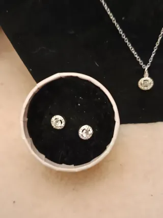 Conjunto Plata 925: Cadena, Anillo y Pendientes