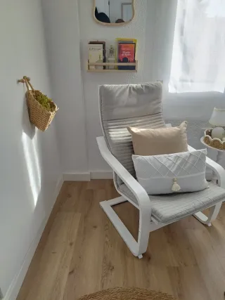 Sillón relax tela y madera