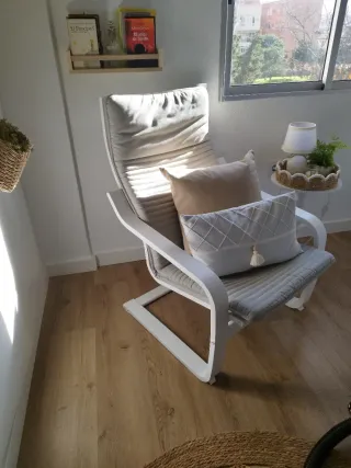 Sillón relax tela y madera