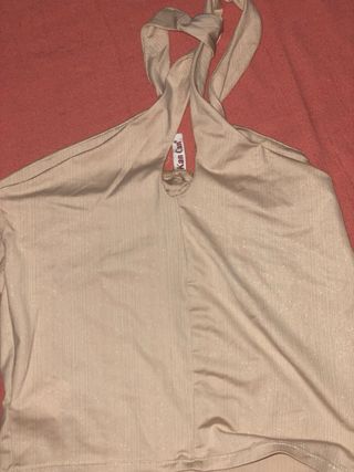 Blusa tirantes beige dorada