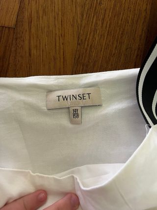 Vestito Twinset bianco con rouches