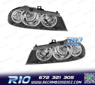 FAROS ALFA ROMEO 156 03-05 LOOK CROMADO NEGRO