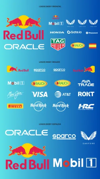 Disfraz Formula1 F1 - Logotipos Red Bull