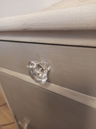 Mesita de noche vintage madera y cristal