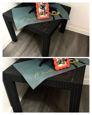 Tavolo da esterno nero in plastica