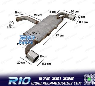 SILENCIOSO ESCAPE VOLKSWAGEN VW SCIROCCO 08- LOOK R