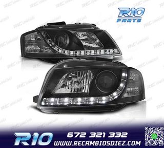 FAROS AUDI A3 8P LUZ DIURNA REAL FONDO NEGRO