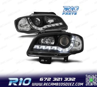 FAROS PARA SEAT IBIZA CORDOBA 6K2 99-02 LUZ DIURNA FONDO NEG