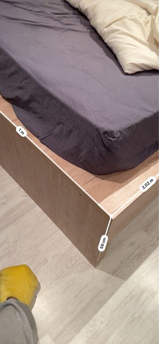 Cama individual con cajón inferior