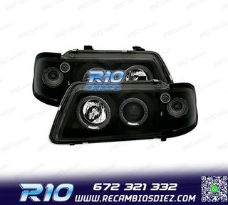 FAROS AUDI A3 8L 96-00 OJOS ANGEL FONDO NEGRO H1